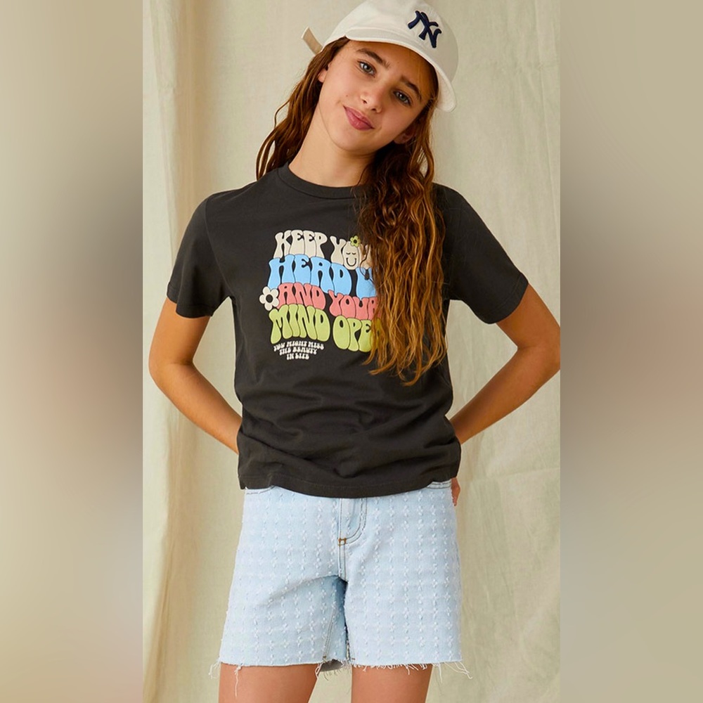 PacSun Kids Light Blue Distressed Denim Shorts - Kid 14